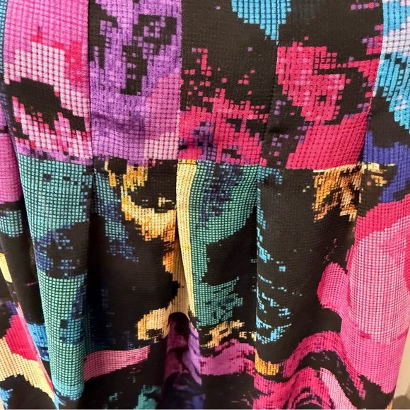 Nicole by Nicole Miller Black Purple Abstract Sleeveless Blouse L - Picture 3 of 9